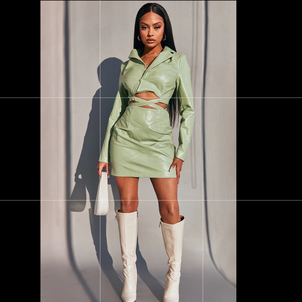 Pu leather dress